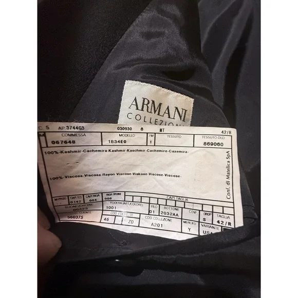 Armani From Neiman Marcus Cashmere Men's 42R black Blazer Dress Jacket